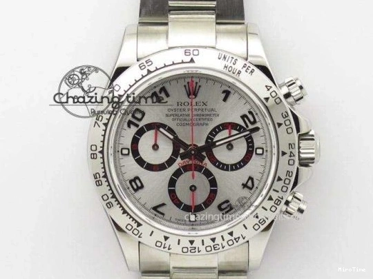 MiroTime 0117 Minimalist DAYTONA 116518 APSF 1:1 BEST EDITION WHITE DIAL ON OYSTERFLEX RUBBER STRAP SH 1781